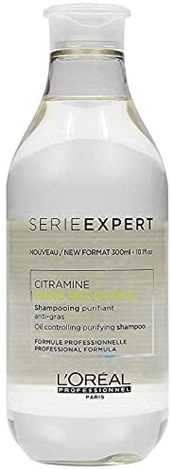 유럽 로레알 프로페셔널 파리 시리즈 엑스퍼트 퓨어 리소스 샴푸 지성 속건성 두피 두피 친화적인 모발 관리 부드럽게 클렌징 상쾌함 300ml 헤어케어, 퓨어 레스 샴푸 알트, 1개