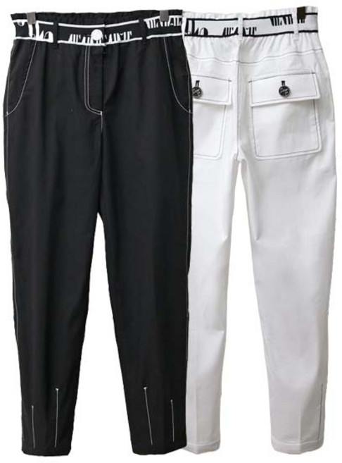 레크레아 여성골프바지 허리밴딩 레터링포인트 골프웨어 여름팬츠