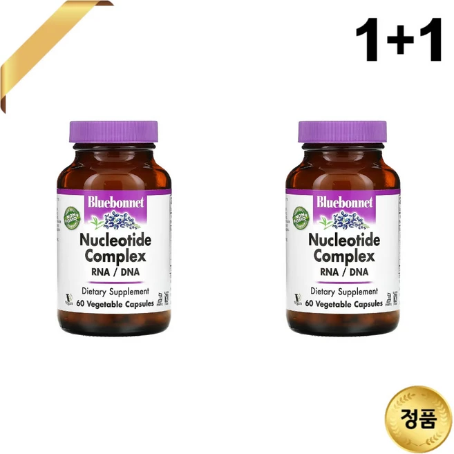1+1 블루보넷 뉴트리션 뉴클레오타이드 복합체 500mg 60 베지 캡슐 DNA 아데노신, 60정 - 쿠팡