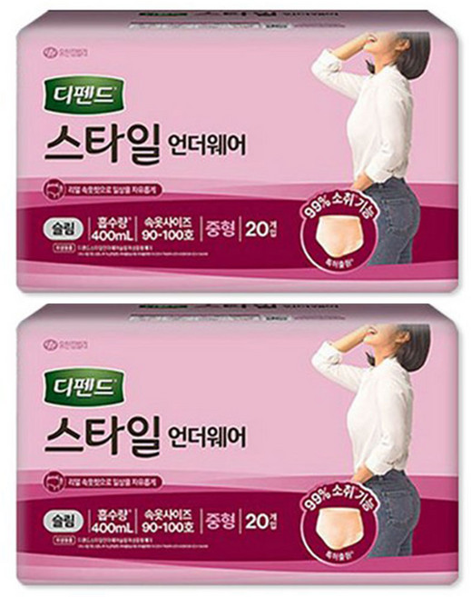 디펜드 스타일 언더웨어 여성 슬림 (중), 20매