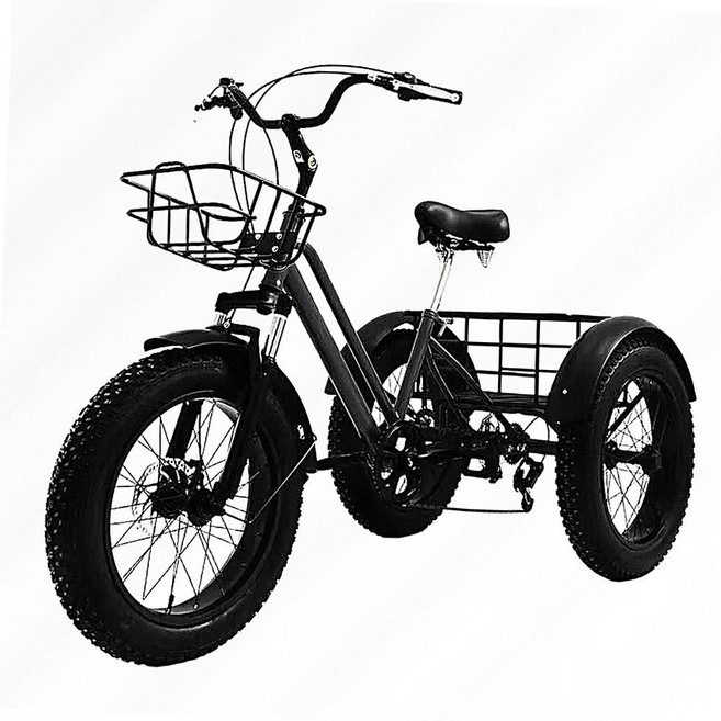 성인용 세발 전기 자전거 전동 삼륜차 효도 스쿠터, 20인치 7단 블루