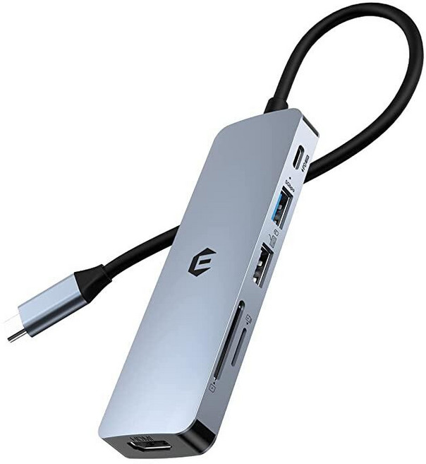 맥북 M1용 도킹 스테이션 USB C OBERSTER USB C 허브 듀얼 모니터 4K HDMI USB 3.0 PD 100W 이더넷 SD/TF 슬롯 맥북 및 윈도우, 6 in 1 USB C 어댑터, 1개