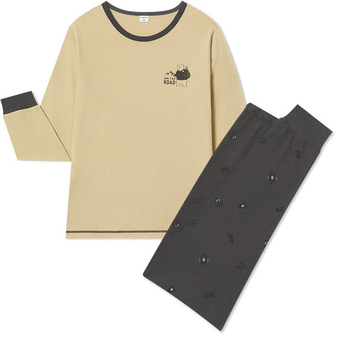 수아팜 남아 캠핑베어 코튼 긴팔 내의 세트