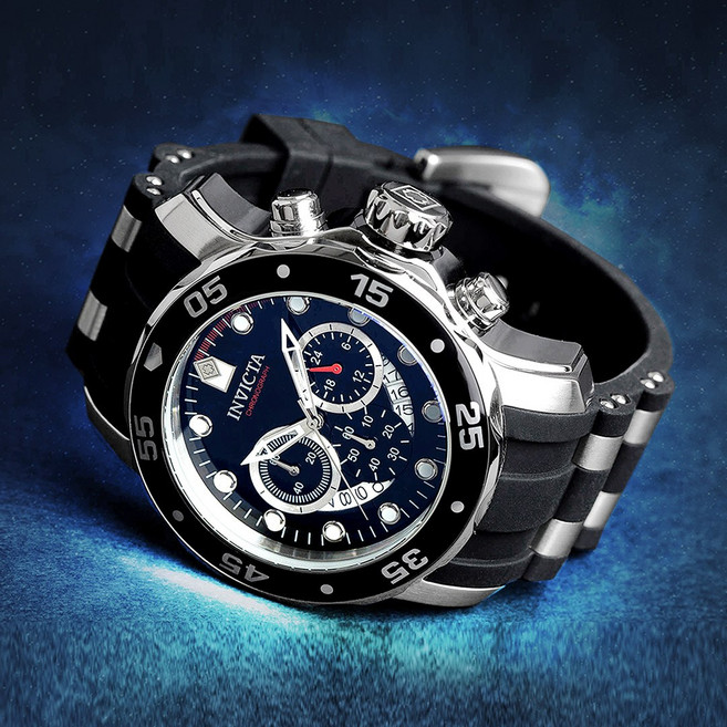 한국공식수입원 인빅타 Pro Diver Collection 남성용 크로노그래프 빅사이즈 우레탄 손목시계 21927 (쇼핑백 증정)