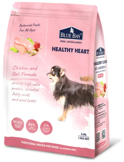BLUE BAY 倍力 S30 機能低敏犬糧 狗乾糧 狗主食 狗飼料, 1個, 雞肉+燕麥(心血管保健), 1.5kg, 雞