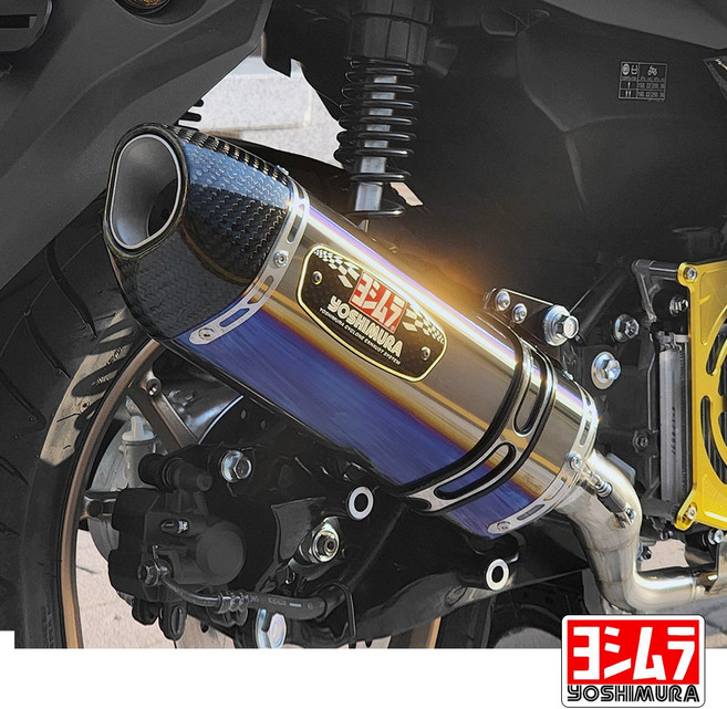 티탄블루 NMAX125 / 155 요시무라 R-77S 풀시스템 튜닝 머플러 도면제공 21-23, 카본룩, 1개