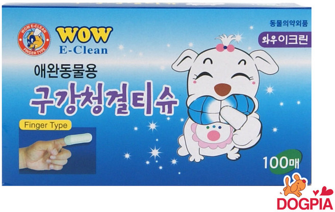 와우 이크린 애완동물용 구강청결티슈, 100개입, 3개
