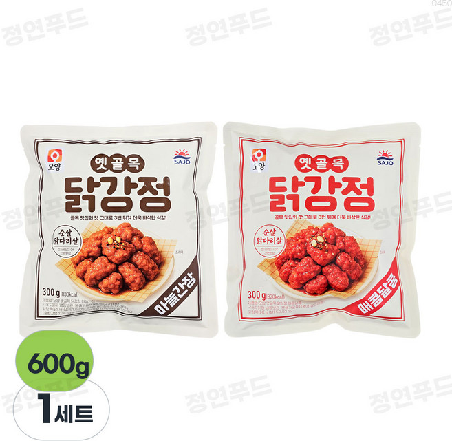사조오양 옛골목 닭강정 매콤달콤 300g + 마늘간장 300g, 600g, 1세트