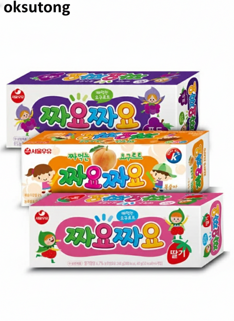 서울우유 짜요 3종 딸기 포도 복숭아 40g 18입 36입 54입 세트 아이스팩무료포장, 36개, 짜요3종 딸기 포도 복숭아