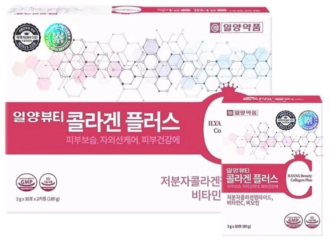 일양뷰티 콜라겐 플러스 분말 60포 피부보습 피부건강 자외선케어, 90g, 2개 - 쿠팡