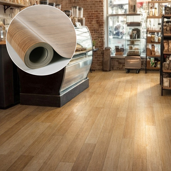 데코앤필름 무점착 후로링 비닐장판 막장판 사무실 창고 베란다 바닥재, VFA003체리