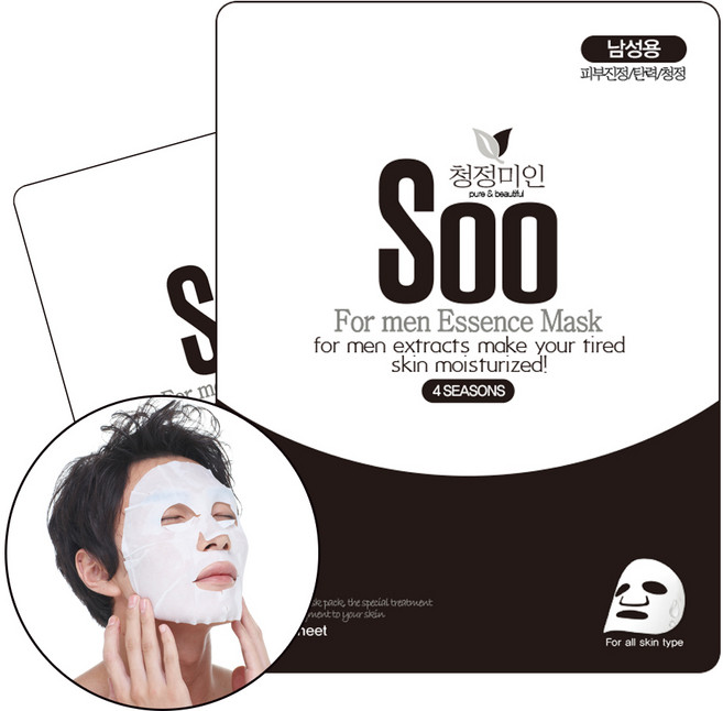 청정미인 수 남성용 마스크팩, 23g, 10개