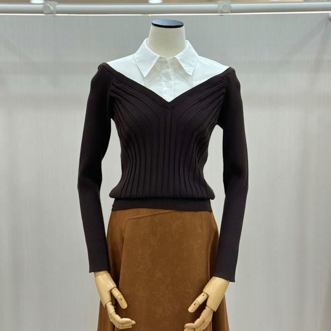 잇미샤 잇미샤 셔츠 카라 니트 풀오버(ITPAYPO790)_DG