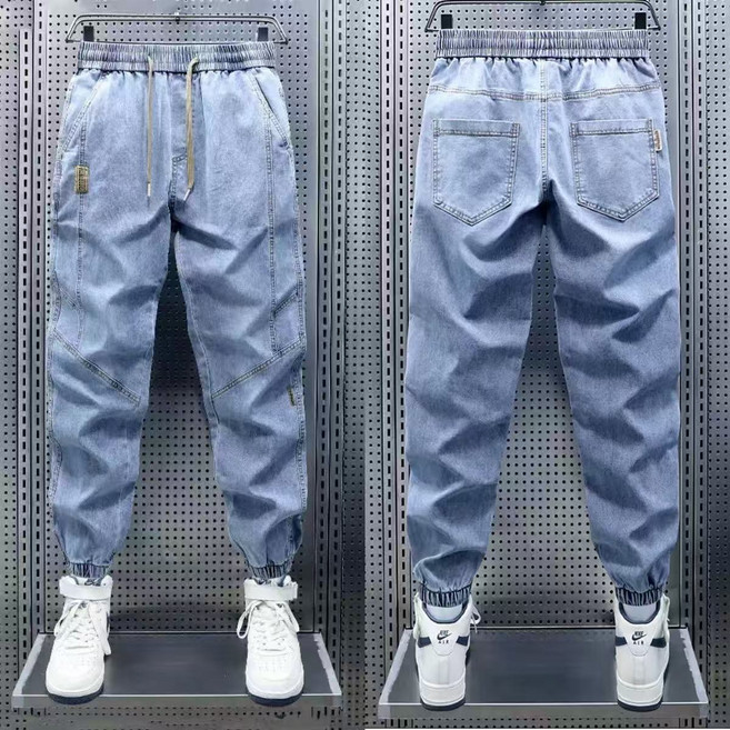 십전십미 남자 여름 와이드 조거 배기 스판 캐주얼 청바지