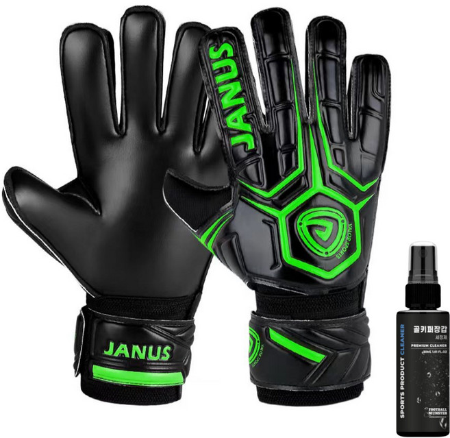풋볼몬스터 프리미엄 축구 골키퍼장갑 핑거세이브 손가락꺾임방지 키퍼장갑, 그린, 1개