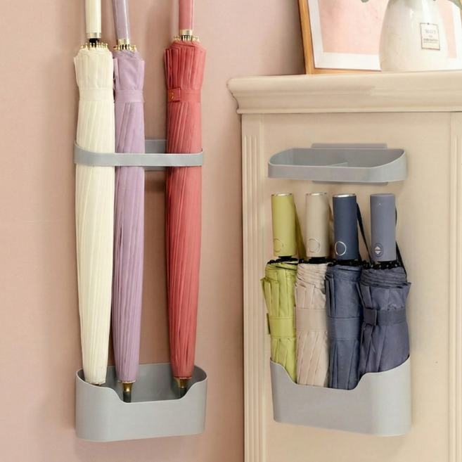 루메이드 1+1 공간절약 초간편설치 무타공 부착식 우산꽂이2p, 모던그레이, 2개