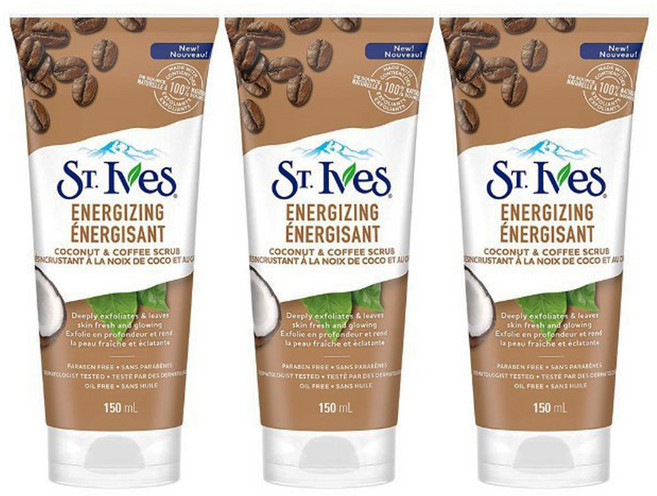 3개세트 미국 세인트이브스 에너자이징 코코넛 커피 스크럽 필링젤 6oz St.Ives Coconut Coffee Scrub, 3개
