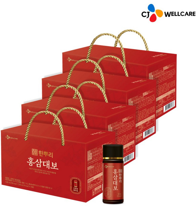 CJ웰케어 한뿌리 홍삼대보 10병 4박스, 100ml, 40개