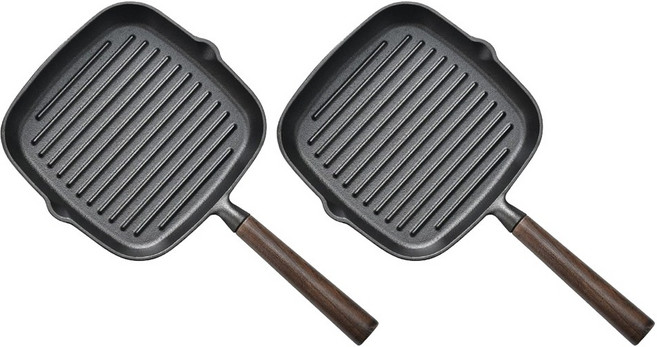 Qiaokao 스테이크 프라이팬, 2개, 24cm