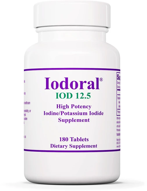 옵티목스 아이오도랄 IOD 12.5 mg 요오드 요오드화 칼륨 타블렛 180정, 1개 - 쿠팡