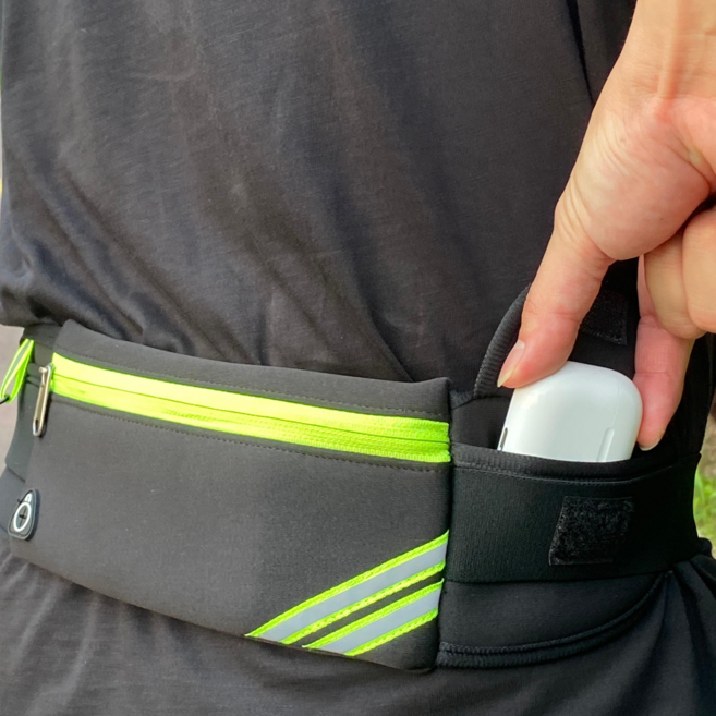 콤마스포츠 러닝벨트 조깅 마라톤 여행용 힙색 허리가방 벨트 플립 밴드 방수 허리색 골프 헬스, 1.멀티포켓힙색, 그레이, 1개