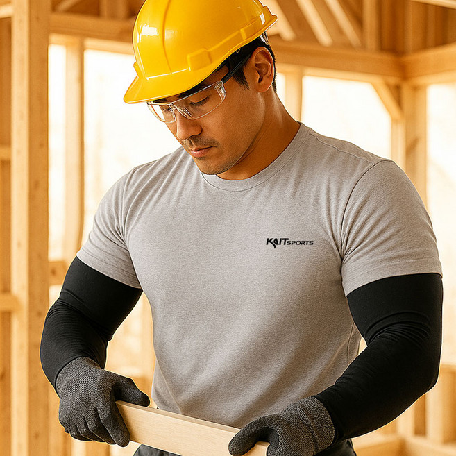 카이트 스포츠 2XL 빅사이즈 남자 심리스 스포츠 쿨토시 3세트 남성용 굵은팔 냉장고 팔토시, 블랙