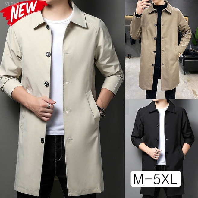 YLEMI 봄 가을 캐주얼 하프기장 바람막이 아우터 남성 싱글 베이직 반코트