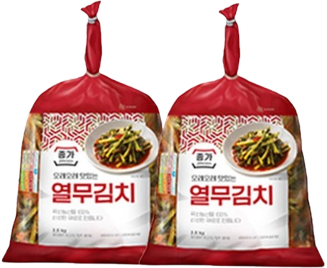 대상 종가 열무김치 국내산 열무김치, 2개, 2.5kg