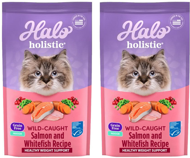 Halo 嘿囉 成貓用 無穀乾糧, 野生鮭魚燉白魚, 300g, 2袋