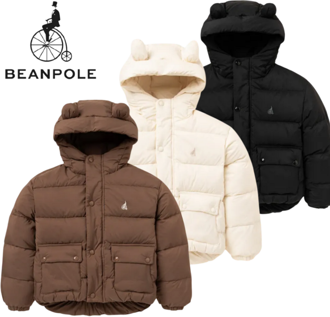 [매장발송]빈폴키즈 남녀공용 패딩 가볍고 따뜻한 겨울 점퍼 곰돌이귀