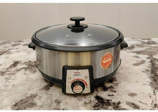 슬로우쿠커 황토 맥반석 고구마 훈제란 훈제계란만들기 구운토마토 3.5리터, F.8L/2000W-전기찜냄비+높은뚜껑
