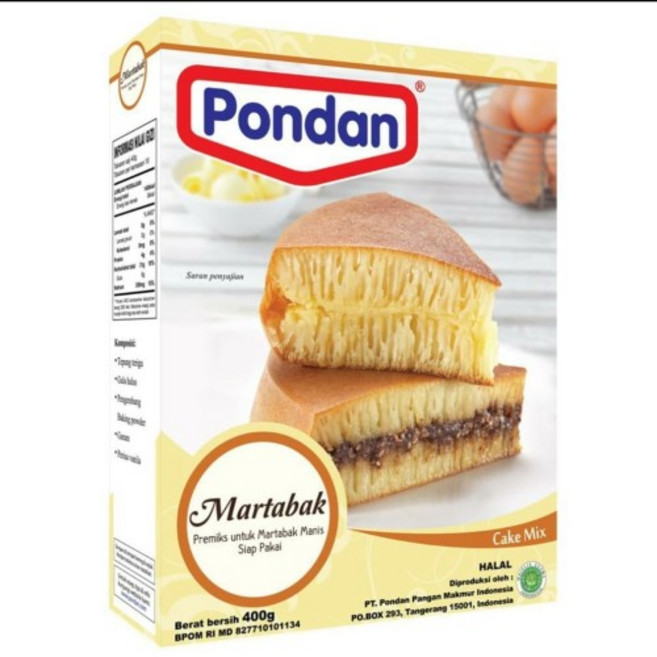 Pondan Martabak 퐁당 마르타박 케이크 믹스 (1팩), 1개, 400g
