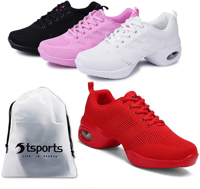 에어 매쉬 재즈화 여성 남성 라인댄스화 방송댄스화 스포츠댄스화 줌바운동화 에어로빅화 째즈 단체주문, 레드, 230