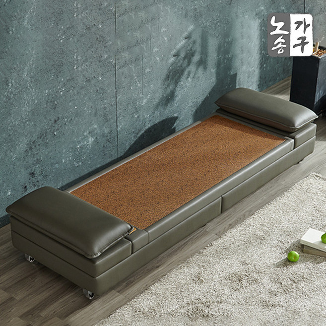 노송가구 엘란 스윙2 천연가죽 침슻볼 흙쇼파 평상형 카우치 온열소파, 01) 그레이