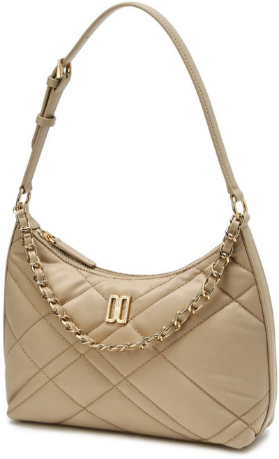 닥스 [DD CHECKER] 베이지 체크퀼팅 나일론 숄더 겸 크로스백 YMDCBA4F761I2