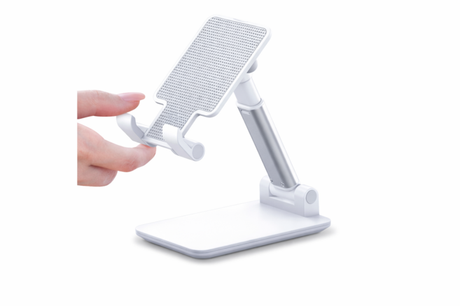 펫카 접이식 핸드폰 거치대 각도조절 탁상용 스마트폰 스탠드 휴대용, 1개, 화이트