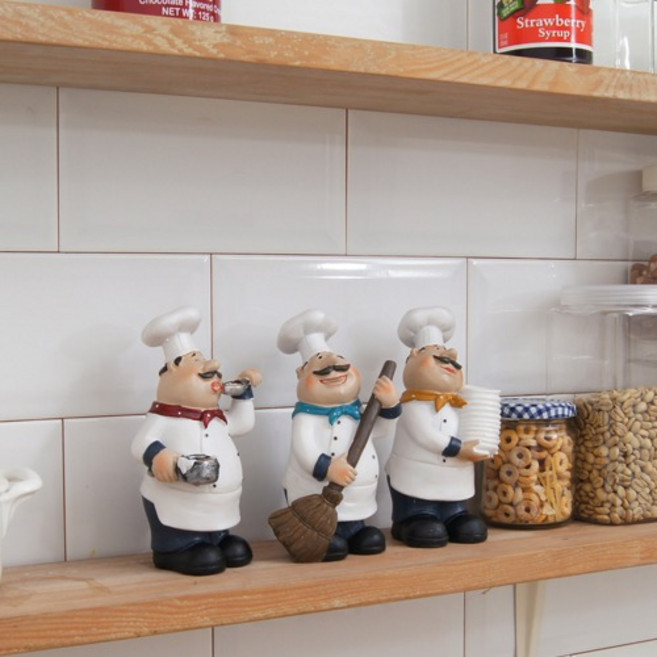 컨플릭 파티 주방장 3P set 쉐프 마블 레스토랑 소품 인테리어 장식품 주방소품, 파티 주방장 3P 세트