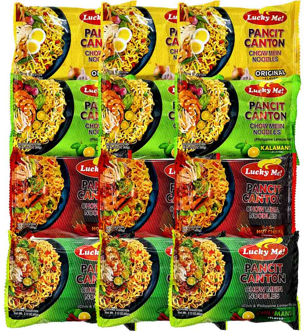 럭키미 판싯칸톤 4가지 맛 세트 Lucky Me Pancanton 4 Flavors 12 Sets, 12개