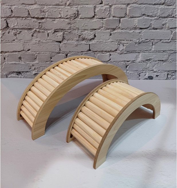 햄스터 나무구름다리 아치형다리 원목사다리 햄스터장난감, 1개, 중형