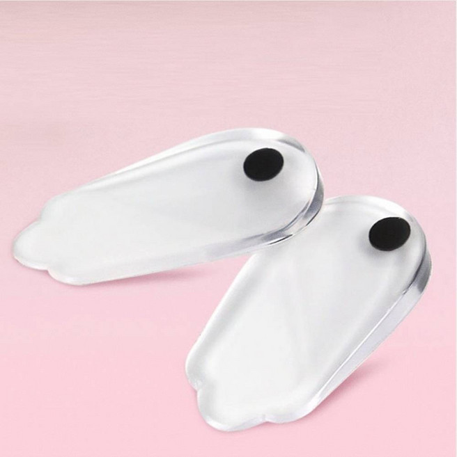 투명 실리콘 오다리 뒤꿈치 깔창 휜다리 발바닥통증 흡수 깔창, 1개