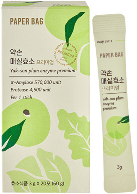 페이퍼백 약손 매실 효소, 60g, 1개