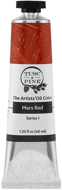 Tusc & Pine 아티스트 오일 페인트 - 티타늄 화이트 (아마씨) 40ml 황변 없음 풍부하고 크리미 한 일관성 최대 안료 부하 소량 가공 페인트 전문 아티스트, 1개(1개입), 마스 레드