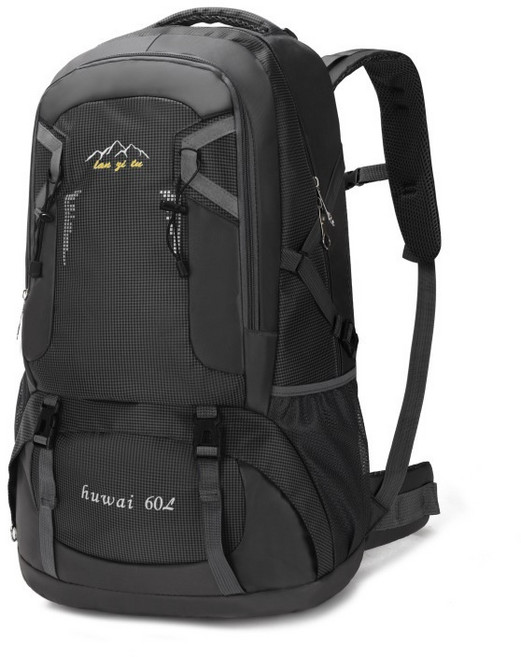 登山背包 登山包 登山後背包 輕量登山包 60L 旅行背包 露營背包 健行背包, 60L登山背包-黑色