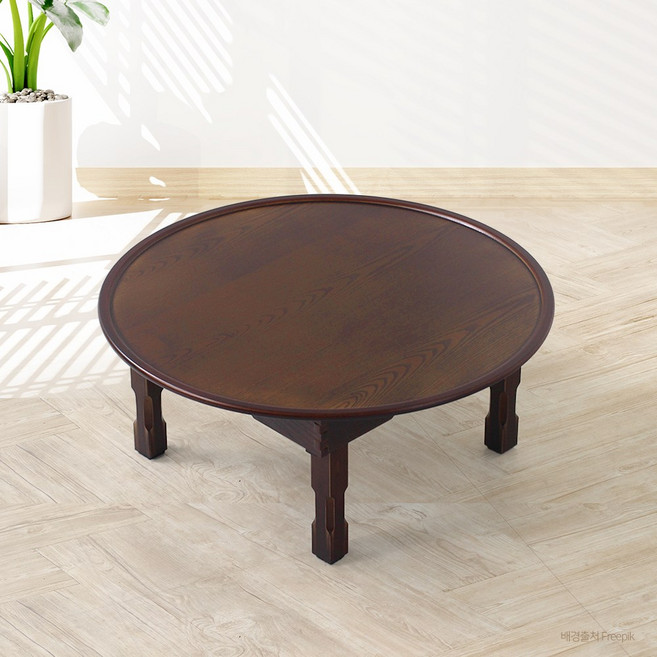 박씨상방 모던 엔틱 원형 접이식 밥상 소반 교자상 다과 손님, 2.3원형엔틱