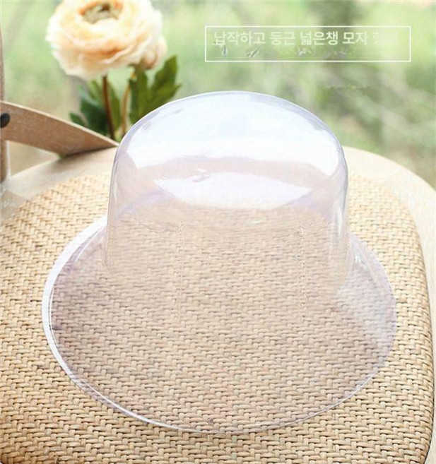 모자 지지대 돔형 투명 플라스틱 원형 각잡기 틀 전시대, M(56-58cm), 1개, 평평한 챙 정사각 넓은 챙