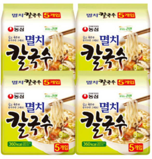 농심 멸치칼국수 98g 5입X4개(20개), 1