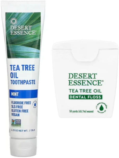 Desert Essence 티트리오일 민트 치약 + 티트리오일 치실, 1개 - 쿠팡