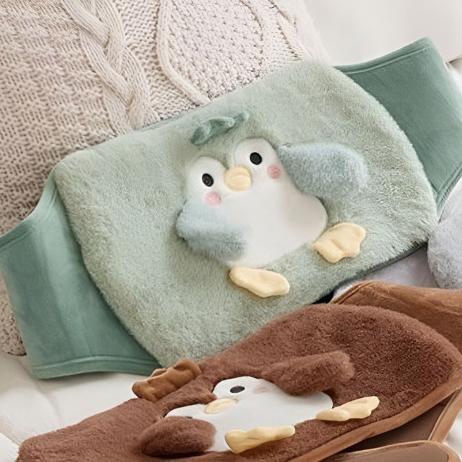 한양의료기 펭순이 쑥 온수찜질기 온열찜질팩 충전식, 복대형, 펭귄 그레이