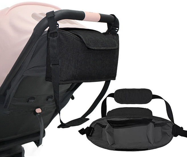 숍웨이브 다용도 유모차 정리 수납 가방, 1개, 블랙