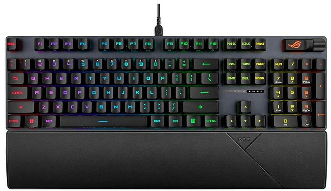 ASUS ROG Strix Scope II 게이밍 키보드 사전 윤활 처리된 ROG RX 레드 선형 광학 스위치 방음 폼 PBT 더블샷 키캡 스트리밍 핫키 다기능 컨트롤